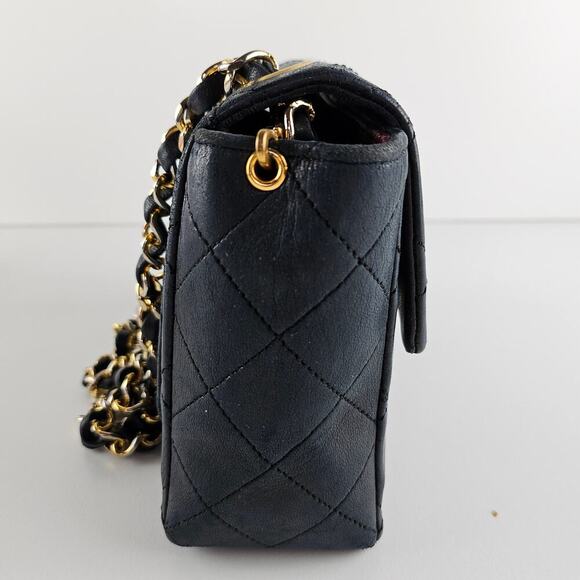 SOLD Chanel Vintage Square Classic Single Flap Bag Quilted Lambskin Mini - Picture 3 of 13